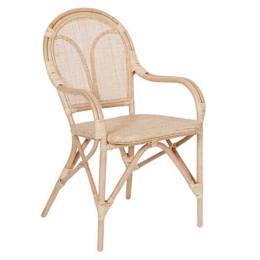 THE LESLIE RATTAN DINING CHAIR - NATURAL - MyChocolateWood