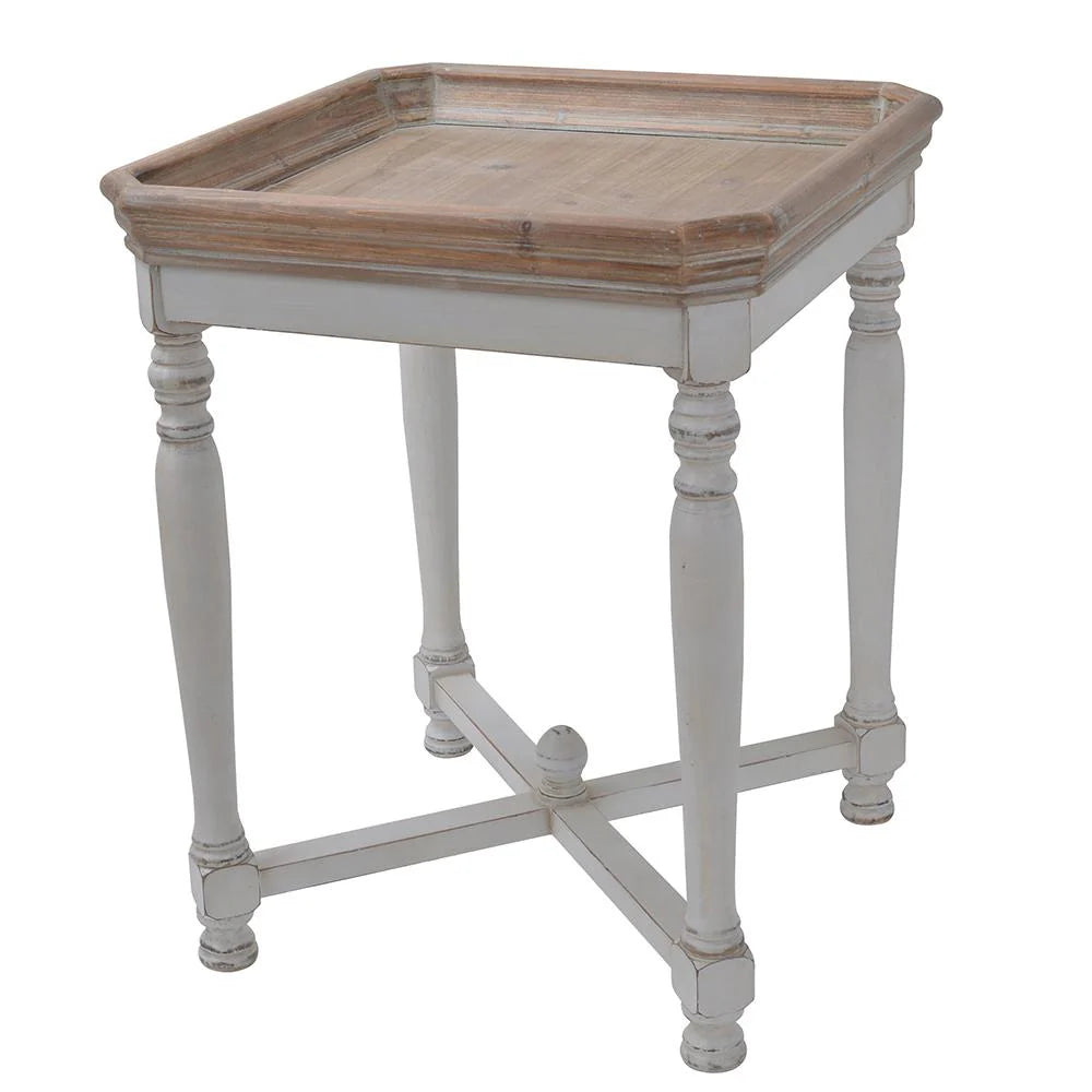 OWEN SHABBY SQUARE SIDE TABLE/LAMP TABLE/ACCENT TABLE - MyChocolateWood