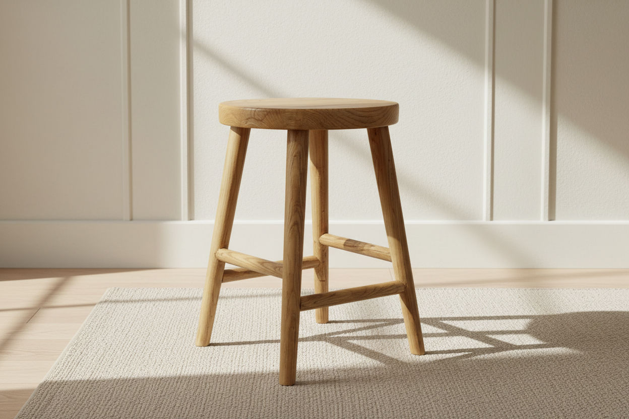 FITAN SOLID OAKSTOOL NATURAL TOP/NATURAL LEGS HEIGHT 45CM - MyChocolateWood