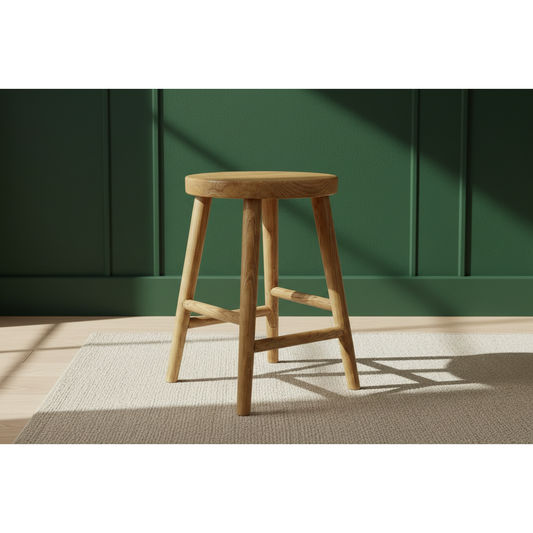 FITAN SOLID OAKSTOOL NATURAL TOP/NATURAL LEGS HEIGHT 45CM - MyChocolateWood