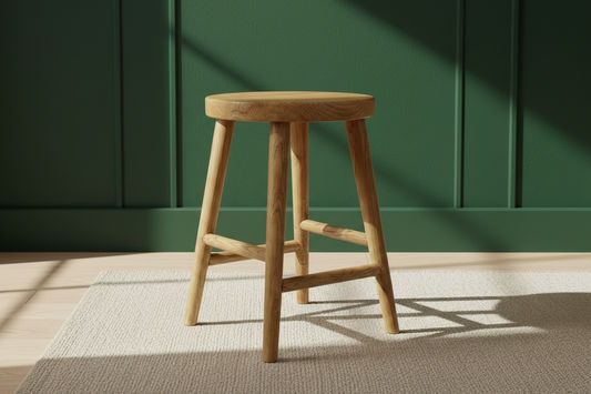 FITAN SOLID OAKSTOOL NATURAL TOP/NATURAL LEGS HEIGHT 45CM - MyChocolateWood