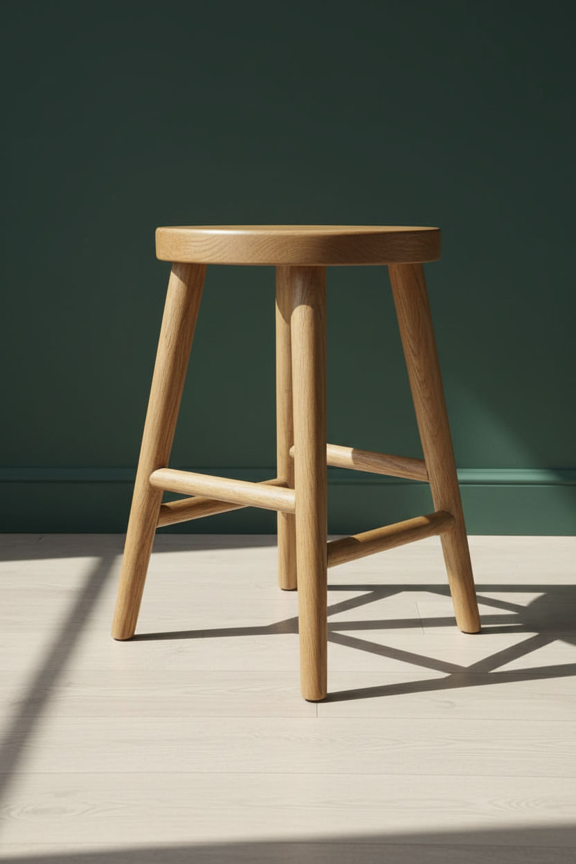 FITAN SOLID OAKSTOOL NATURAL TOP/NATURAL LEGS HEIGHT 45CM - MyChocolateWood
