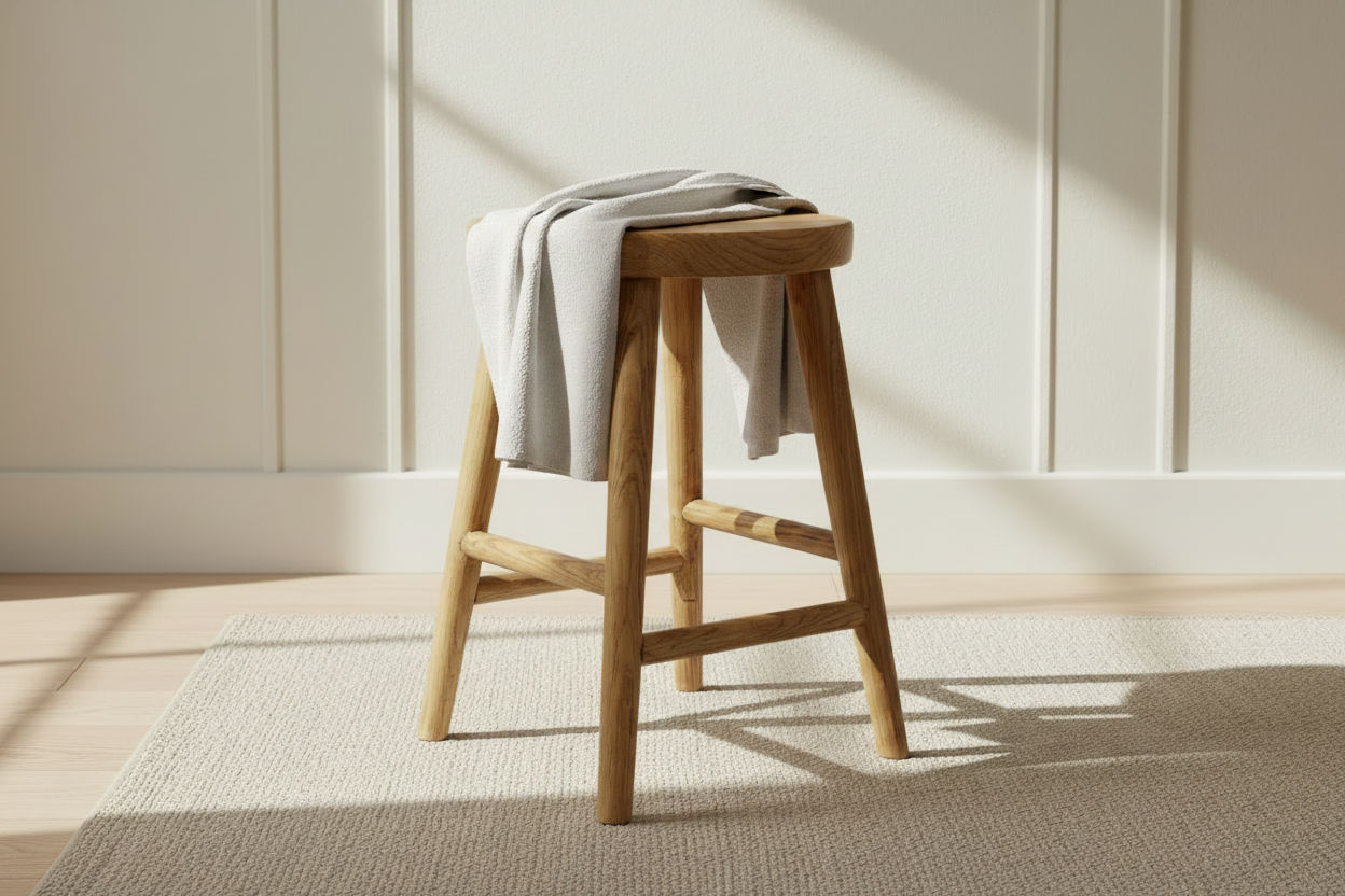 FITAN SOLID OAKSTOOL NATURAL TOP/NATURAL LEGS HEIGHT 45CM - MyChocolateWood