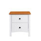 Pippa Rubberwood 2-Drawer Bedside Table White/Mid-Brown