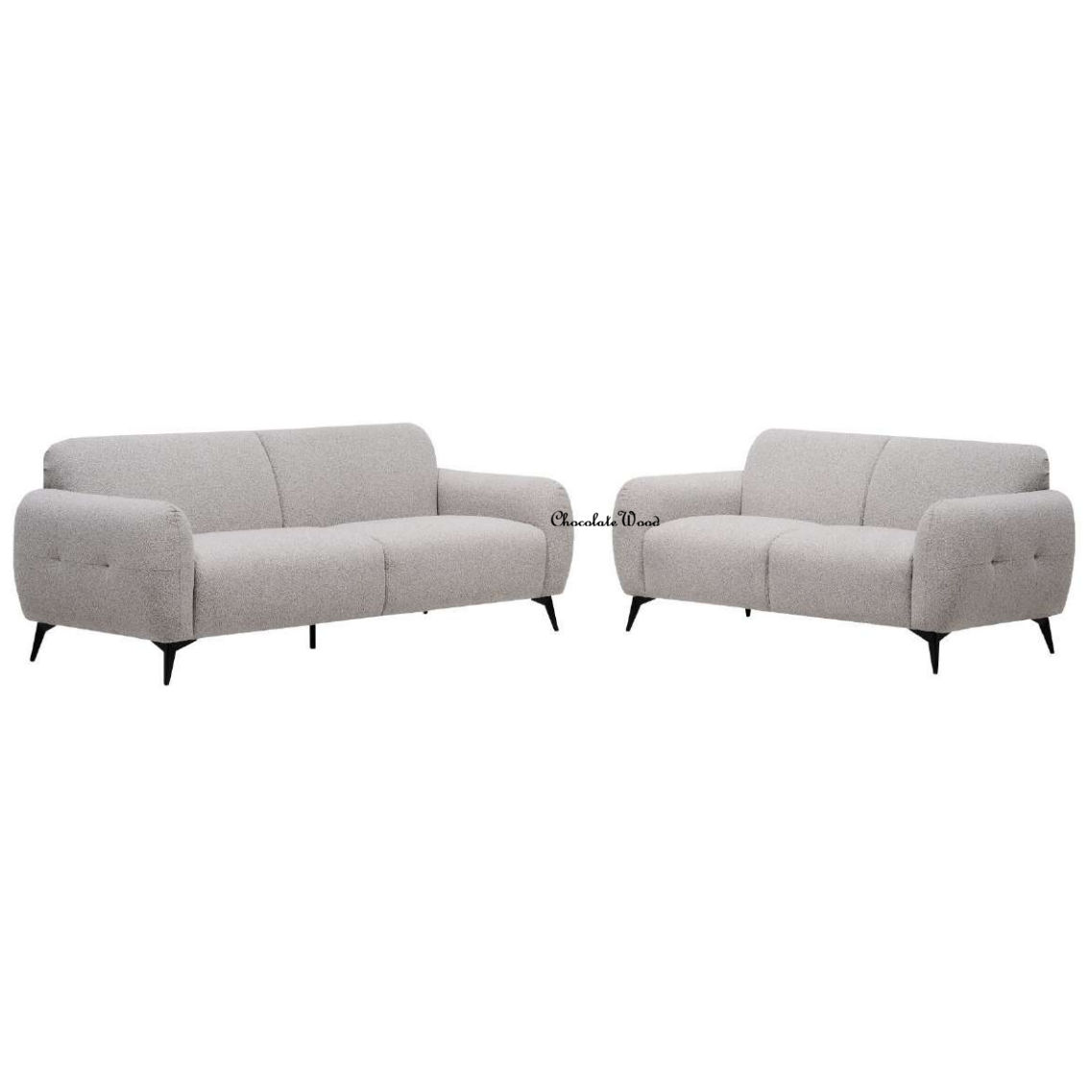 BARBOUR FABRIC 2-SEATER SOFA SILVER - MyChocolateWood