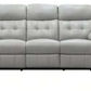 Silver leather recliner set with a 3-seater and two single recliners from MyChocolateWood, featuring plush cushioning and modern design.