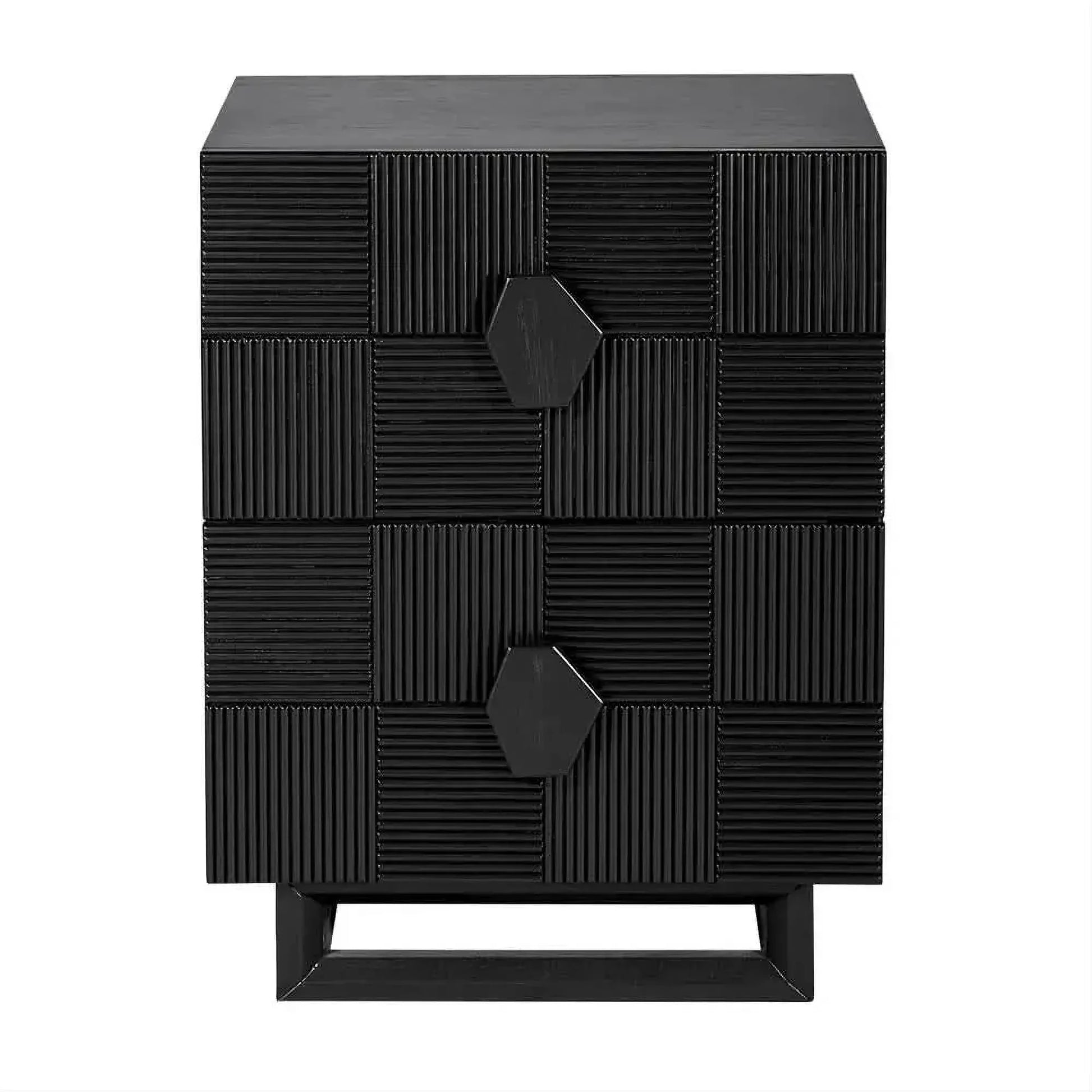 Talisa Contemporary 2-Drawer Small Bedside Table in Black