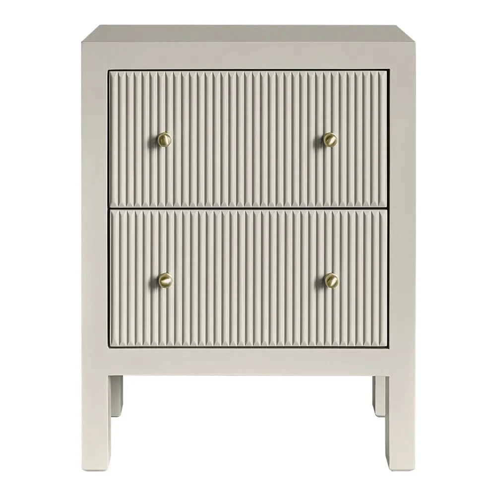 JAYLA SMALL 2-DRAWER GREY  BEDSIDE TABLE - MyChocolateWood