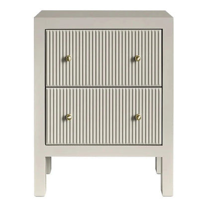 JAYLA SMALL 2-DRAWER GREY  BEDSIDE TABLE - MyChocolateWood