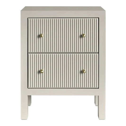 JAYLA SMALL 2-DRAWER GREY  BEDSIDE TABLE - MyChocolateWood