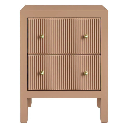 JAYLA SMALL MOCHA MOUSSE  2-DRAWER BEDSIDE TABLE - MyChocolateWood