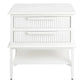 Moretti 2-Drawer Bedside Table Small in Satin White - Chocolate Wood