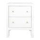 Jayla Small 2-Drawer Bedside Table in White - Chocolate Wood
