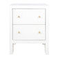 JAYLA SMALL WHITE  2-DRAWER BEDSIDE TABLE - MyChocolateWood
