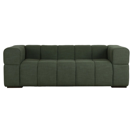 Taylor 3-Seater Mahogany Timber Sofa Sienna Moss Green