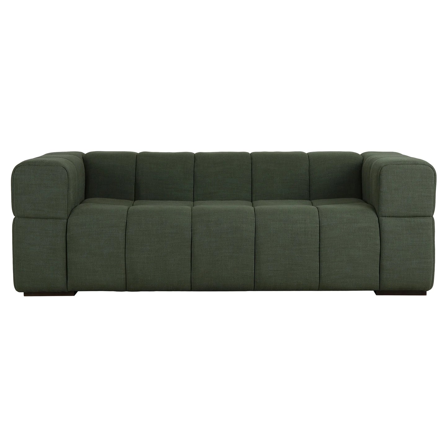 Taylor 3-Seater Mahogany Timber Sofa Sienna Moss Green