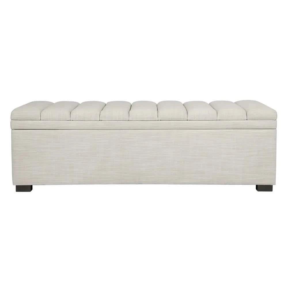 MILLICENT LINEN BED HEADBOARD OFF-WHITE QUEEN SIZE - MyChocolateWood