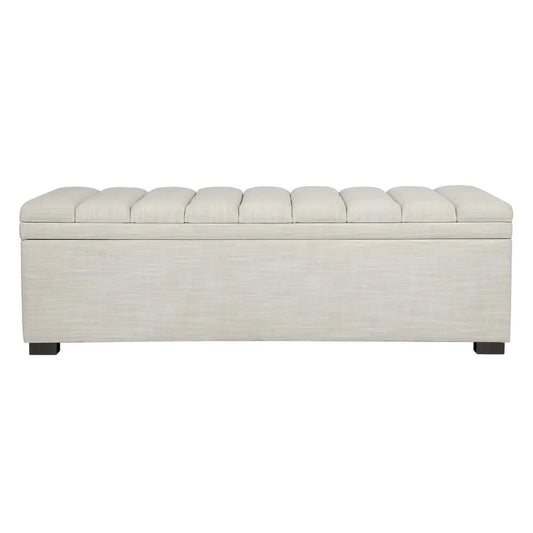 MILLICENT LINEN BED HEADBOARD OFF-WHITE QUEEN SIZE - MyChocolateWood