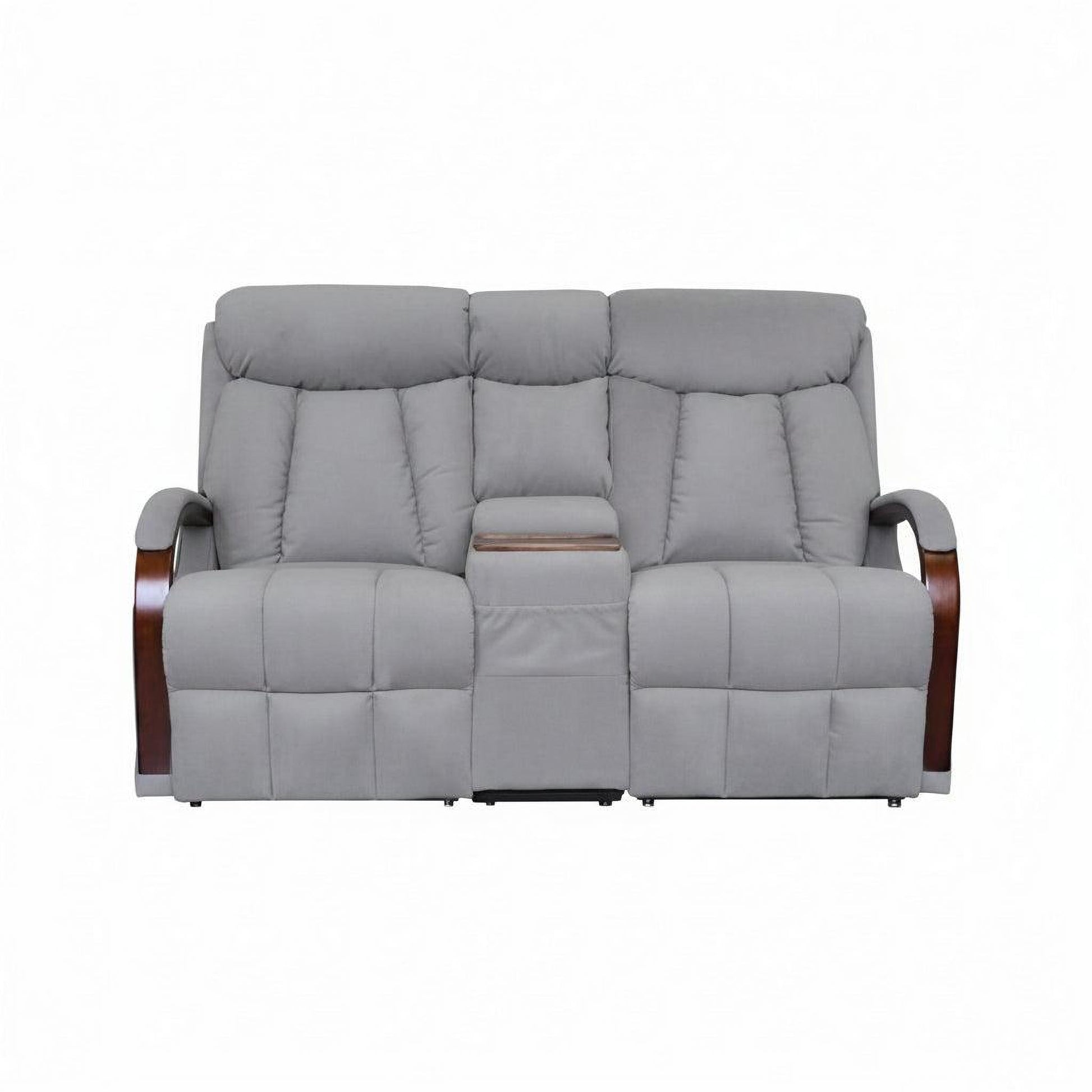 Vorn Fabric 2-Seater Lift Chair / Recliner Sofa with Console in Graphite-MyChocolateWood