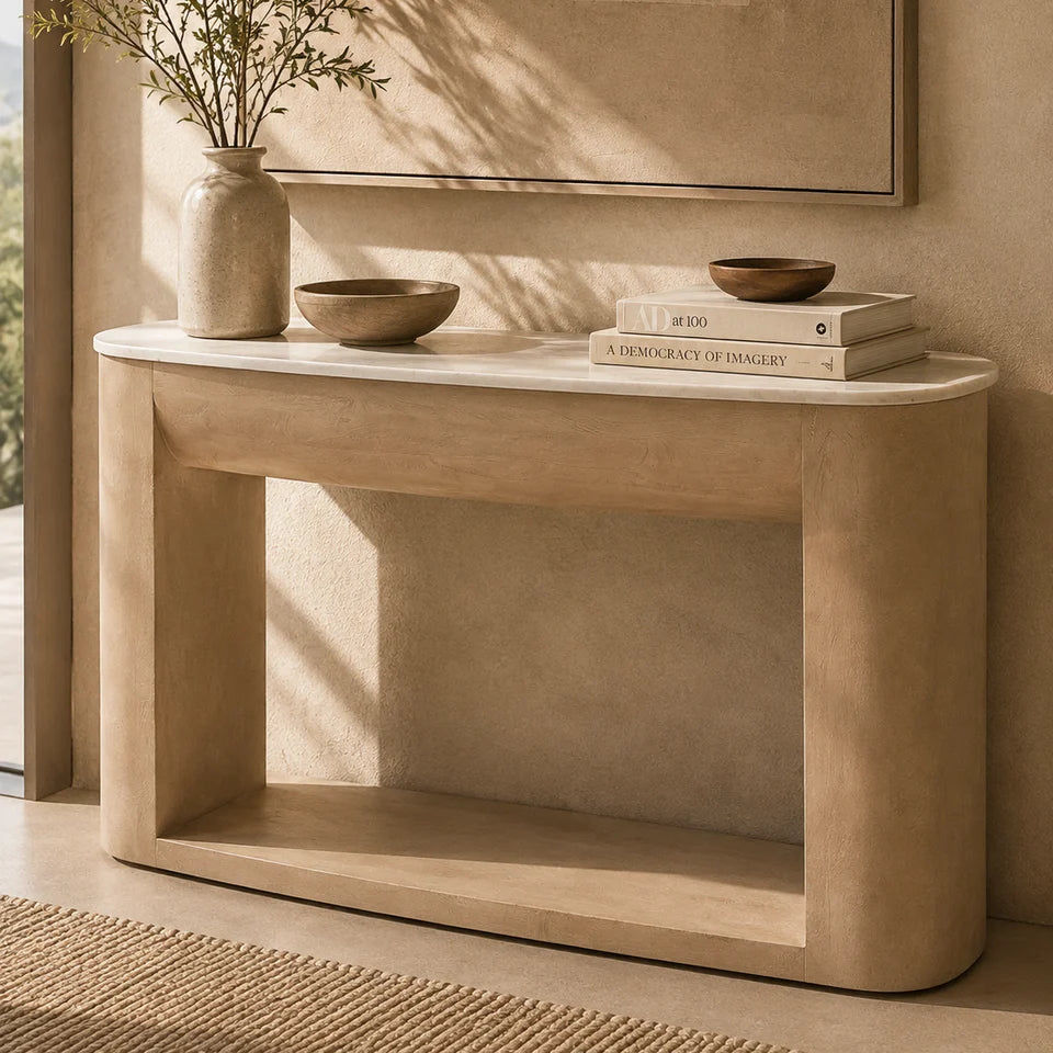 Bertrand Marble Top Console Table / Hall Table