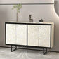 VANYA  MOTHER OF PEARL HAND INLAY 2-DOOR 4-SHELF SIDEBOARD/BUFFET - MyChocolateWood