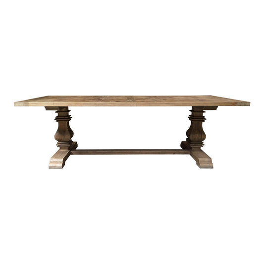 TREMAYNE RECYCLED ELM RUSTIC DINING TABLE PARQUETRY PATTERN 200CM - MyChocolateWood