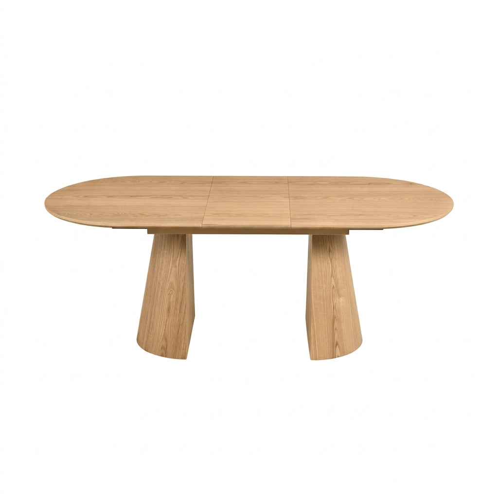 Sherwood Natural Oak Finish Oval Extension Dining Table  160-200cm - MyChocolateWood