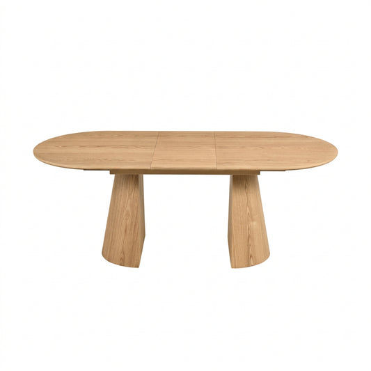 Sherwood Natural Oak Finish Oval Extension Dining Table  160-200cm - MyChocolateWood