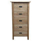 FITAN SOLID OAK  5-DRAWER TALLBOY CHEST OF 5 DRAWERS NATURAL - MyChocolateWood