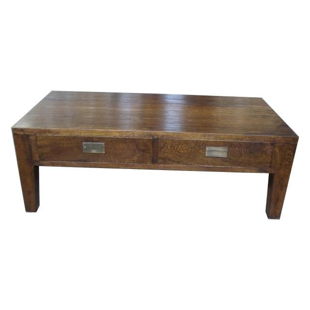 TARA SOLID OAK 2 DRAWER 2-WAY COFFEE TABLE, 120CM, BROWN - MyChocolateWood