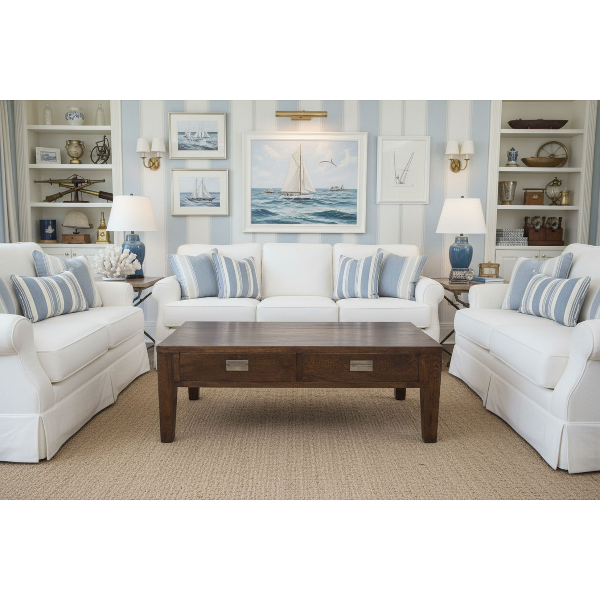 Tara Solid Oak 2-Drawer 2-Way Coffee Table in Brown angle