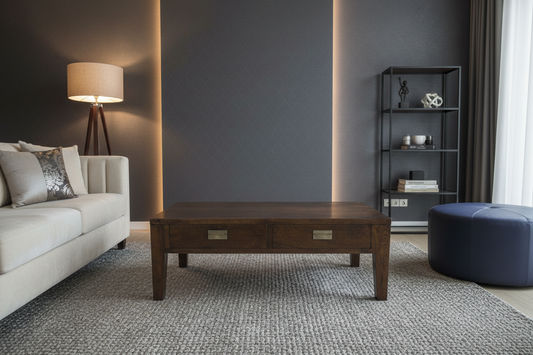 TARA SOLID OAK 2 DRAWER 2-WAY COFFEE TABLE, 120CM, BROWN - MyChocolateWood