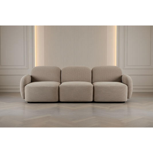 LORELEI  3-SEATER MODULAR SOFA CHENILLE - TAUPE - MyChocolateWood