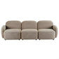 Lorelei 3-Seater Modular Chenille Sofa in Taupe - Chocolate Wood