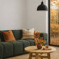Taylor 3-Seater Mahogany Timber Sofa Sienna Moss Green