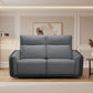 LUND FABRIC 2-SEATER SINGLE POWER ELECTRIC RECLINER SOFA TWO TONE GREY - MyChocolateWood