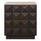 HAMPSHIRE TRAVERTINE/SMOKED OAK 2-DRAWER BEDSIDE TABLE - MyChocolateWood