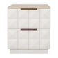HAMPSHIRE TRAVERTINE/WHITE OAK 2-DRAWER BEDSIDE TABLE - MyChocolateWood