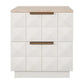 Hampshire 2-Drawer Bedside Table in White Oak with Travertine Top - Chocolate Wood