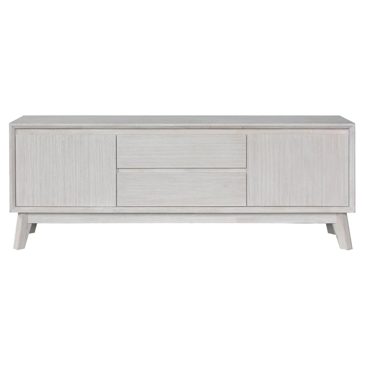 HALIFAX SOLID ACACIA TIMBER 2 DOOR 2 DRAWER TV UNIT/ETU IN BRUSHED WHITE