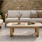 VERONA EUCALYPTUS TIMBER 3-SEATER OUTDOOR SOFA CREAM/LIGHT SMOKE