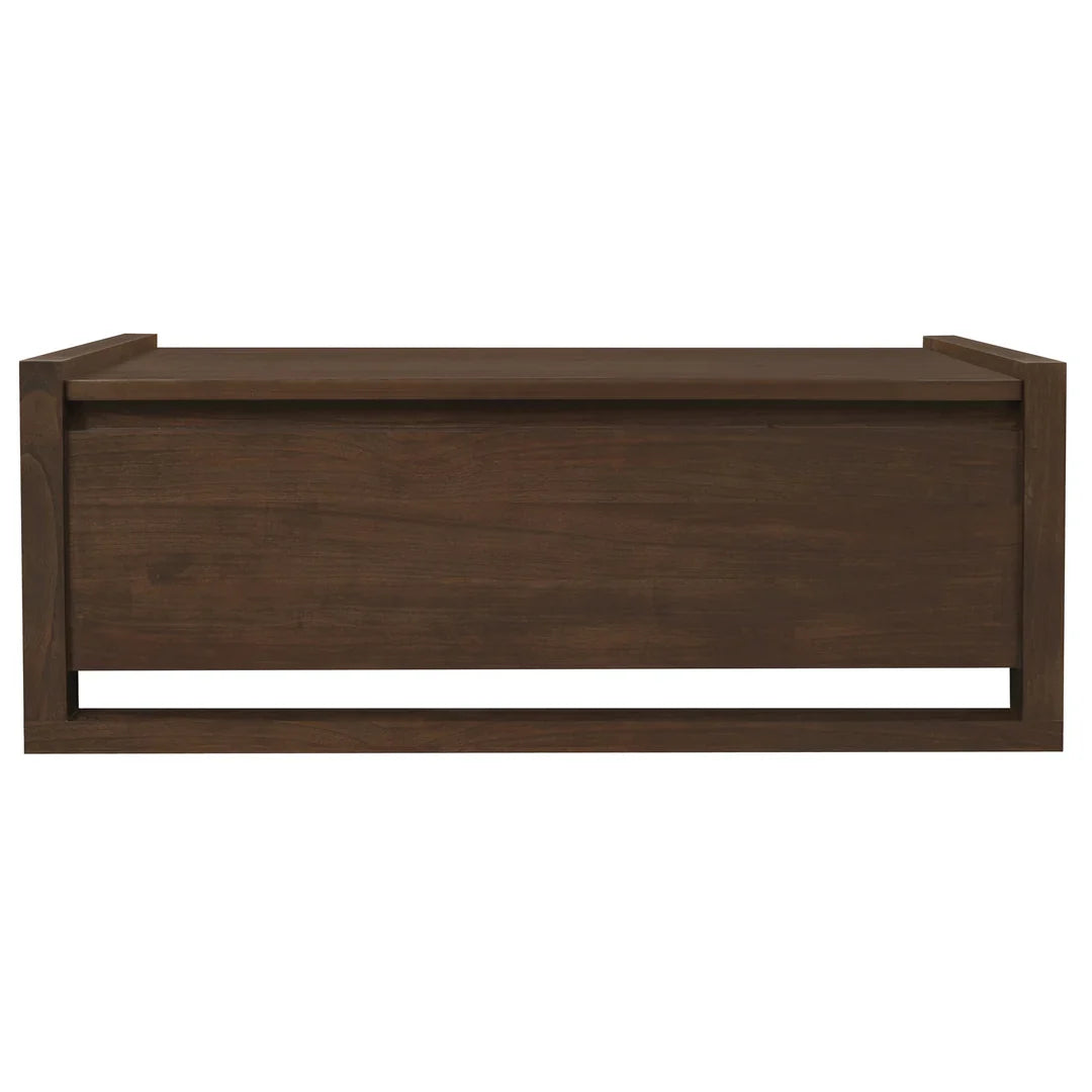 Jasper Solid Mindi Timber Storage Bench / Blanket Box in Walnut - Chocolate Wood