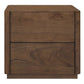 Gatsby Solid Mindi Timber 2-Drawer Bedside Table in Walnut - Chocolate Wood