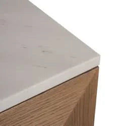 HAMPSHIRE WHITE MARBLE/WALNUT 4-DOOR BUFFET/SIDEBOARD - - MyChocolateWood