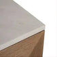 Hampshire 4-Door Buffet in Walnut with White Marble Top - Chocolate Wood