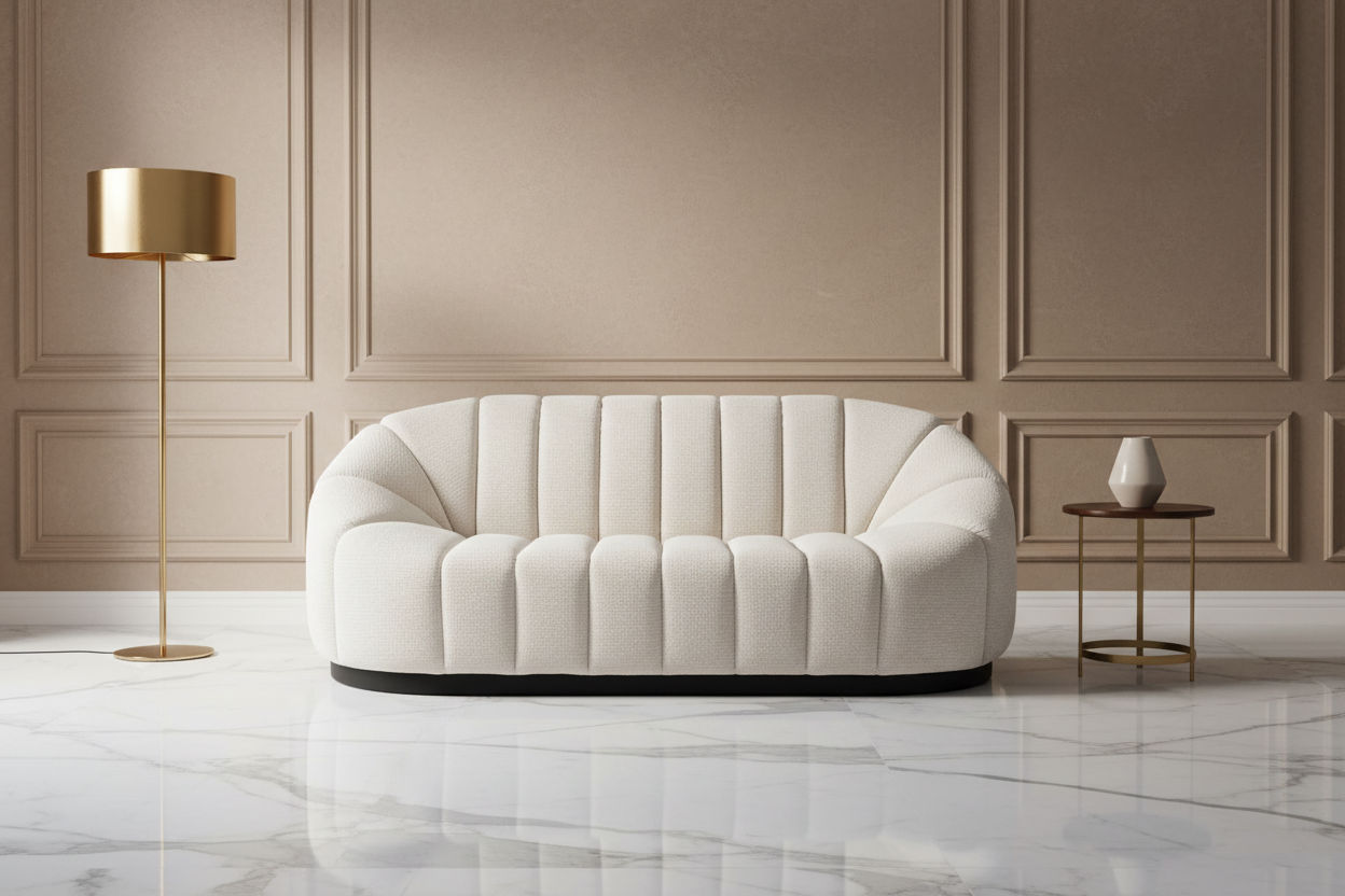 MADELEY 2.5-SEATER CHENILLE SOFA CREAM - MyChocolateWood