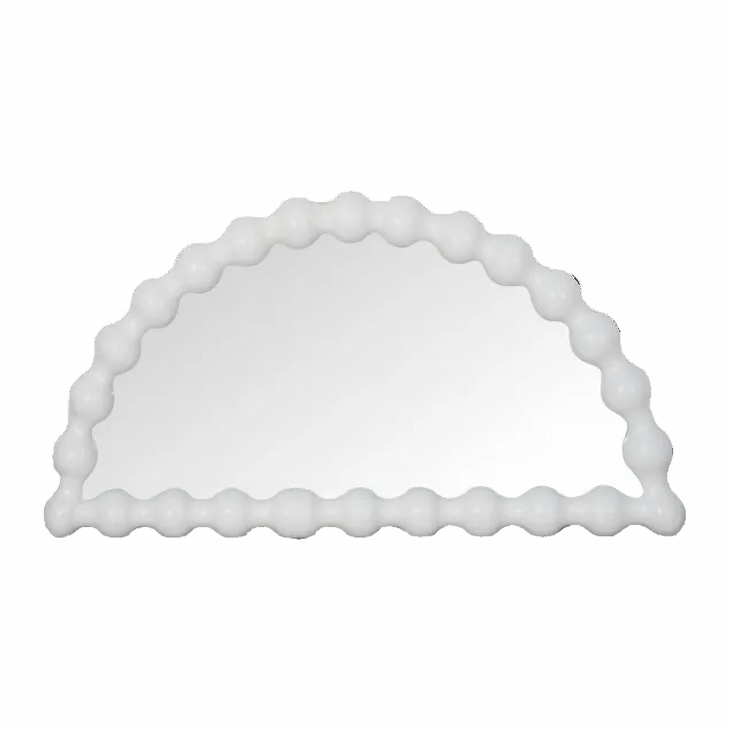 Carolyn Half Moon Mirror with White Mindi Wood Frame - Chocolate Wood
