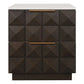 Hampshire 2-Drawer Bedside Table in Smoked Oak with White Marble Top - Chocolate Wood