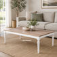 Boland Timber Coffee Table - Mango Wood Top - 160cm Natural/White