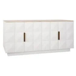 HAMPSHIRE TRAVERTINE /WHITE OAK 4-DOOR BUFFET/SIDEBOARD - MyChocolateWood